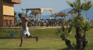 Football palmier camping les Dunes Torreilles Plage